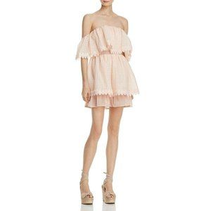 NWT La Maison Talulah Women's Size Large Off Shoulder Mini Dress Pale Pink